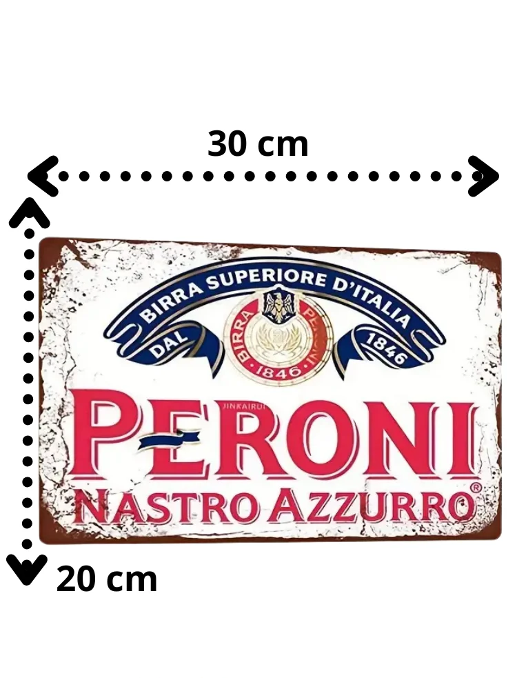 Placa de metal cerveza Peroni Nastro Azzurro