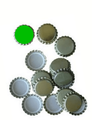 Chapas para botellas de 26 mm, 100 unidades, color verde